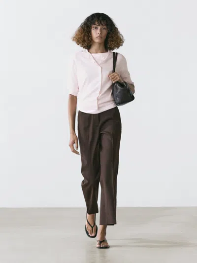 Massimo Dutti Linen Quick In Brown