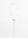 MASSIMO DUTTI LONG ADJUSTABLE NECKLACE WITH FLOWER DETAIL