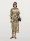 Massimo Dutti Long Animal Print Dress In Multi