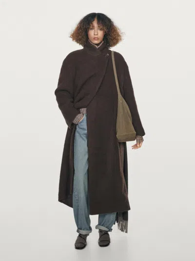 Massimo Dutti Long Double In Brown