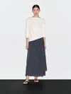 Massimo Dutti Long Flowing Skirt With Ruffles In Blue