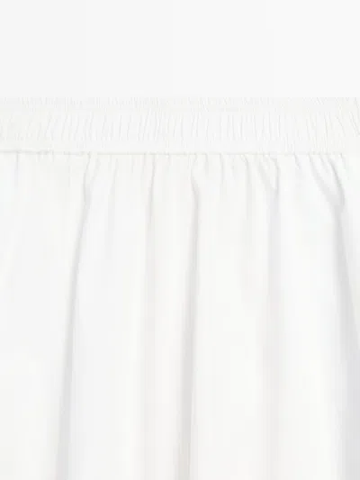 Massimo Dutti Long Gathered Poplin Skirt In Pattern