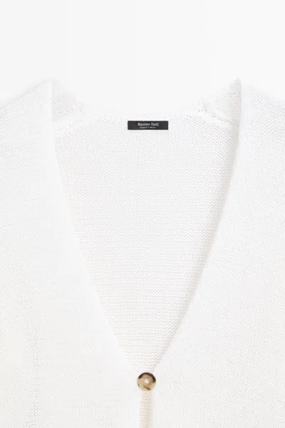 Massimo Dutti Long Knit V In Black