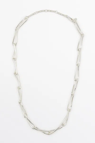 Massimo Dutti Long Link Necklace In Silver