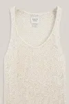 Massimo Dutti Long Openwork Knit Top In White