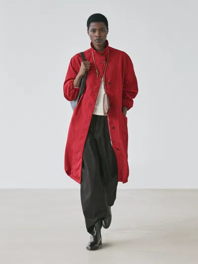 Massimo Dutti Long Oversize Parka In Red