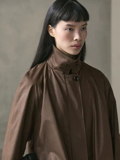 Massimo Dutti Langer Parka Mit Taschen In Brown