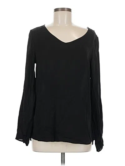 Pre-owned Massimo Dutti Long Sleeve Blouse In Black