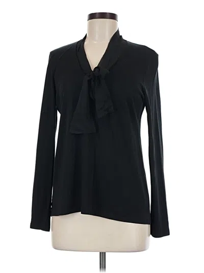 Pre-owned Massimo Dutti Long Sleeve Blouse In Black