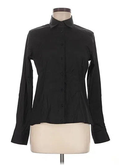 Pre-owned Massimo Dutti Long Sleeve Blouse In Black