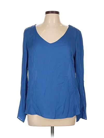 Pre-owned Massimo Dutti Long Sleeve Blouse In Blue