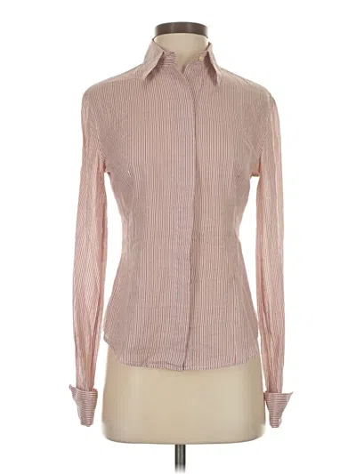 Pre-owned Massimo Dutti Long Sleeve Blouse In Burgundy