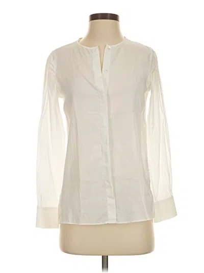 Pre-owned Massimo Dutti Long Sleeve Blouse In Ivory