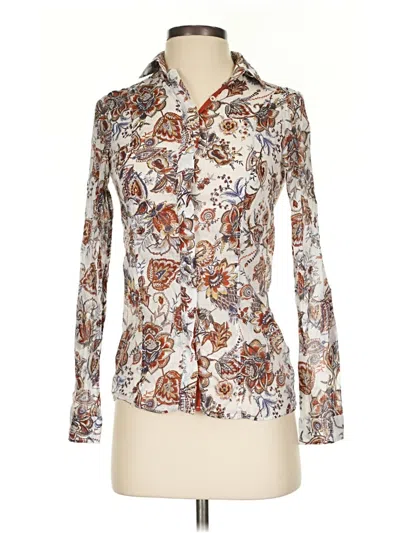 Pre-owned Massimo Dutti Long Sleeve Blouse In Ivory