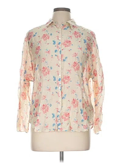 Pre-owned Massimo Dutti Long Sleeve Blouse In Ivory