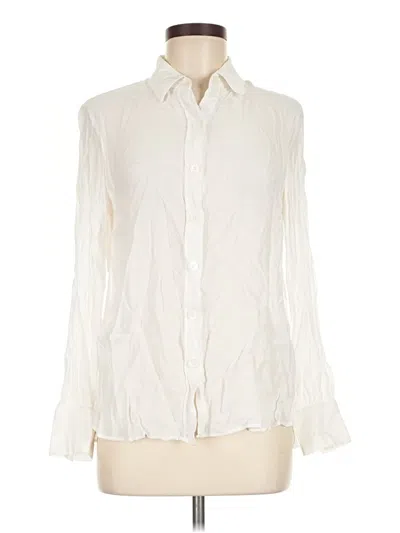 Pre-owned Massimo Dutti Long Sleeve Blouse In Ivory