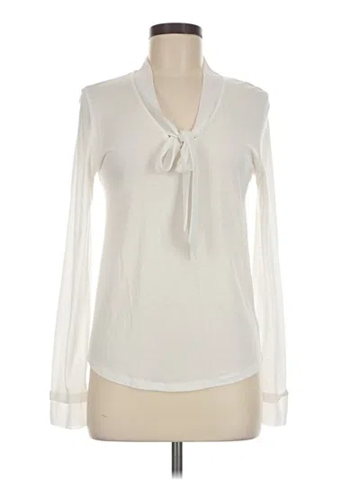 Pre-owned Massimo Dutti Long Sleeve Blouse In Ivory
