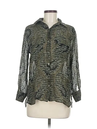 Pre-owned Massimo Dutti Long Sleeve Blouse In Silver