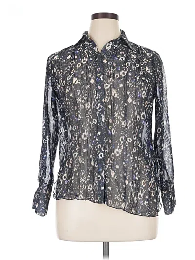 Pre-owned Massimo Dutti Long Sleeve Blouse In Silver