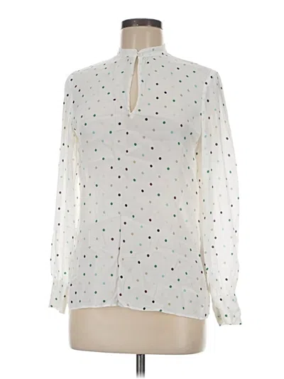 Pre-owned Massimo Dutti Long Sleeve Blouse In White