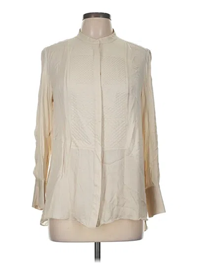 Pre-owned Massimo Dutti Long Sleeve Blouse In White