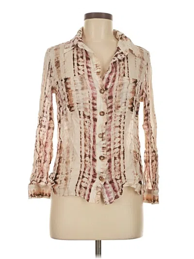 Pre-owned Massimo Dutti Long Sleeve Blouse In White
