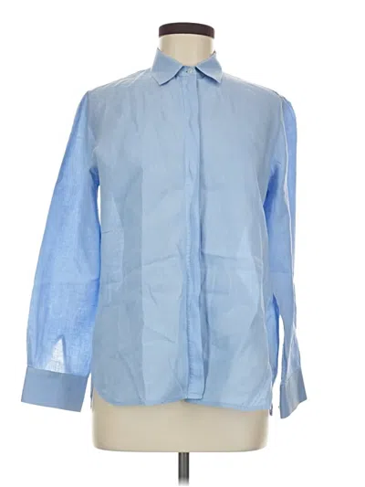 Pre-owned Massimo Dutti Long Sleeve Button Down Shirt In Blue