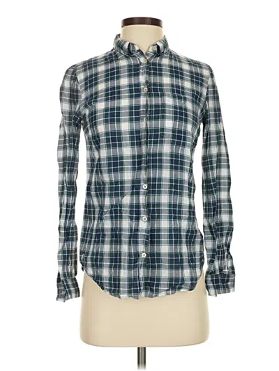 Pre-owned Massimo Dutti Long Sleeve Button Down Shirt In Green