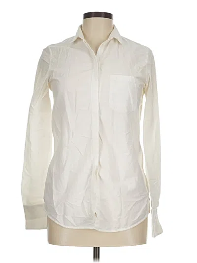Pre-owned Massimo Dutti Long Sleeve Button Down Shirt In Ivory