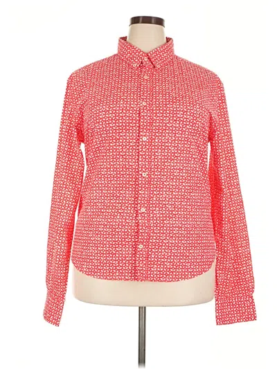 Pre-owned Massimo Dutti Long Sleeve Button Down Shirt In Red