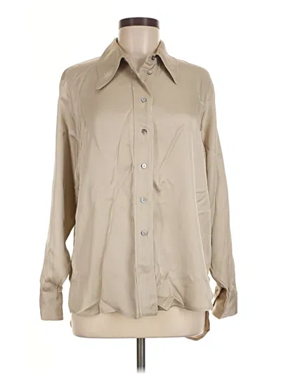 Pre-owned Massimo Dutti Long Sleeve Button Down Shirt In Tan