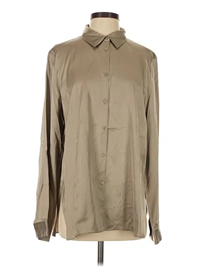 Pre-owned Massimo Dutti Long Sleeve Button Down Shirt In Tan