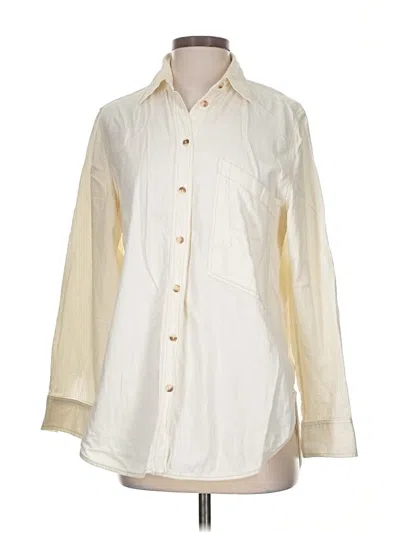 Pre-owned Massimo Dutti Long Sleeve Button Down Shirt In White