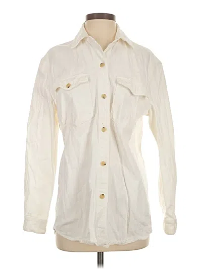 Pre-owned Massimo Dutti Long Sleeve Button Down Shirt In White