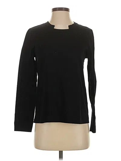 Pre-owned Massimo Dutti Long Sleeve Top Black Crew Neck Tops