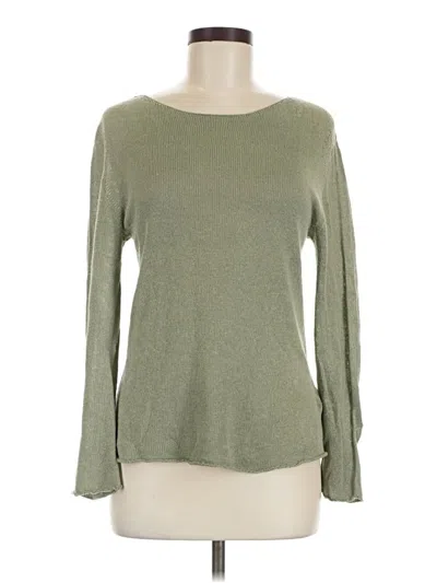 Pre-owned Massimo Dutti Long Sleeve Top Green Boatneck Tops