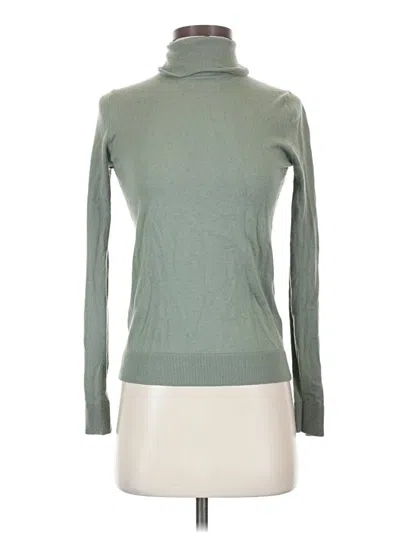 Pre-owned Massimo Dutti Long Sleeve Top Green Turtleneck Tops