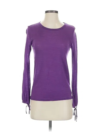 Pre-owned Massimo Dutti Long Sleeve Top Purple Boatneck Tops