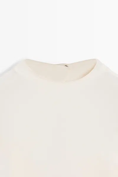 Massimo Dutti Long Sleeve Top With Back Detail In White