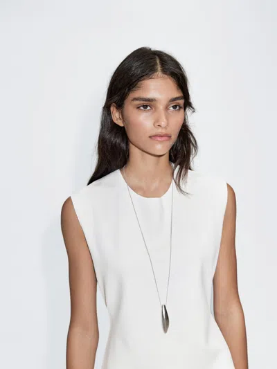 Massimo Dutti Long Sleeveless Contrast Dress In Multi