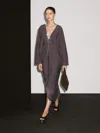 Massimo Dutti Long Tunic Dress In Purple