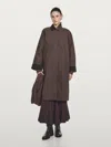 Massimo Dutti Long Waxed Parka With Corduroy Detail In Brown
