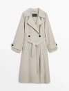MASSIMO DUTTI LOOSE-FITTING TRENCH COAT WITH BELT
