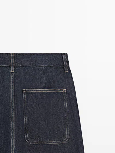 Massimo Dutti Loose Straight In Blue