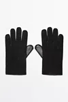 Massimo Dutti Luvas De Pele Combinadas In Black