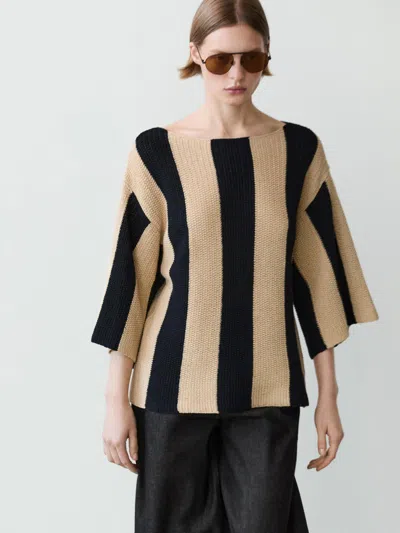 Massimo Dutti Maglia A Righe In Misto Cotone In Multi