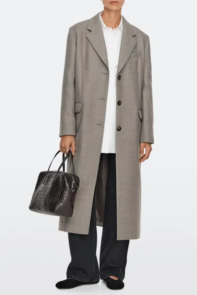 Massimo Dutti Mala Duffle De Pele Com Textura In Castanho