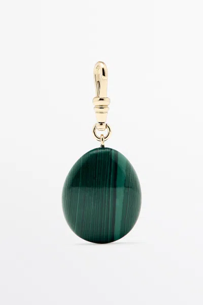 Massimo Dutti Malachite Stone Charm In Green