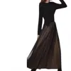 Massimo Dutti Maxi Tulle Overlay Skirt In Tan/ Black In Multi