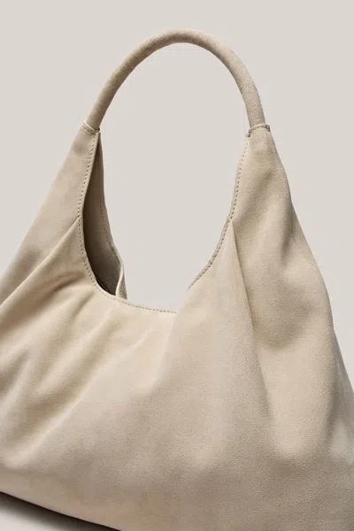 Massimo Dutti Medium Split Suede Leather Shopper Bag In Purple